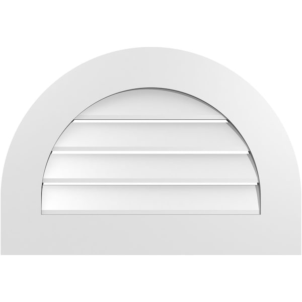 Ekena Millwork Round Top Surface Mount PVC Gable Vent: Functional, w/ 3-1/2"W x 1"P Standard Frame, 26"W x 18"H - GVPRT26X1801SF