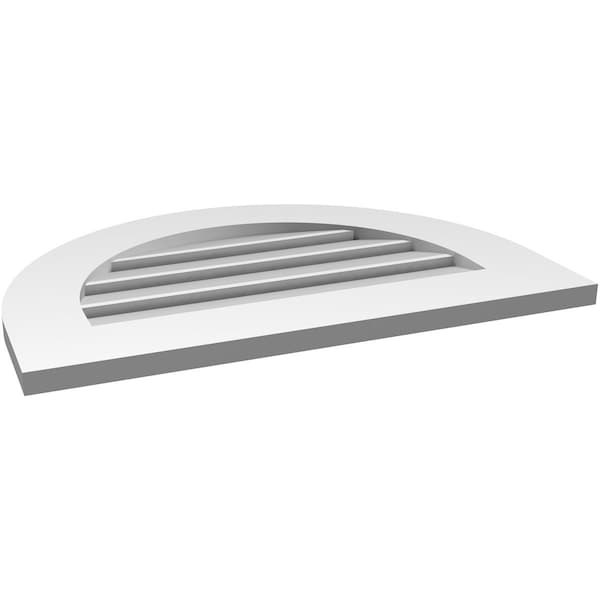 Ekena Millwork Round Top Surface Mount PVC Gable Vent: Functional, w/ 3-1/2"W x 1"P Standard Frame, 26"W x 18"H - GVPRT26X1801SF