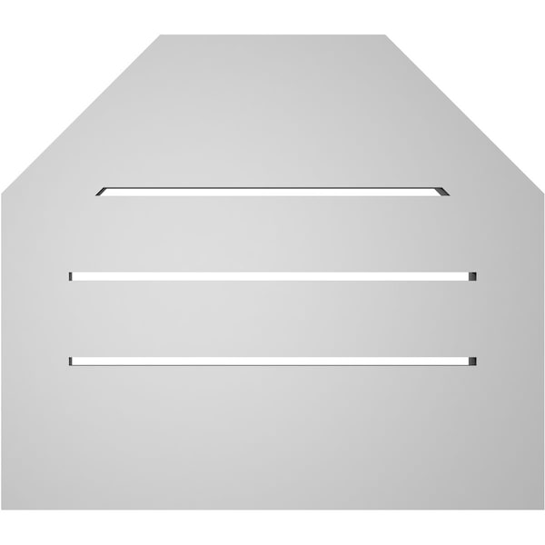 Ekena Millwork Octagonal Top Surface Mount PVC Gable Vent w/ 2"W x 1-1/2"P Brickmould Frame, 16"W x 14"H - GVPOT16X1402SF