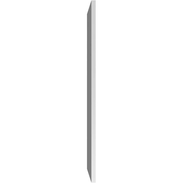 Ekena Millwork Vertical Surface Mount PVC Gable Vent: Non-Functional, w/ 3-1/2"W x 1"P Standard Frame, 12"W x 42"H - GVPVE12X4201SN