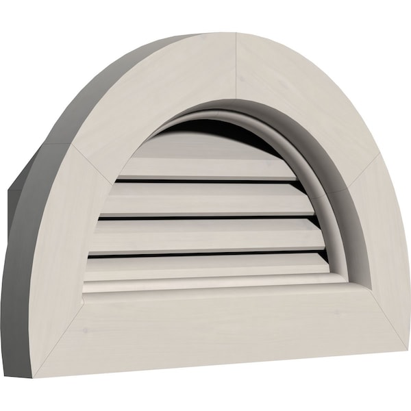 Ekena Millwork Half Round Gable Vent Functional, Western Red Cedar Gable Vent w/Brick Mould Face Frame, 36"W x 18"H - GVWHR36X1800SFPWR