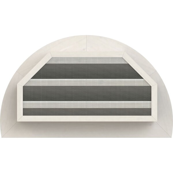Ekena Millwork Half Round Gable Vent Functional, Western Red Cedar Gable Vent w/Brick Mould Face Frame, 36"W x 18"H - GVWHR36X1800SFPWR