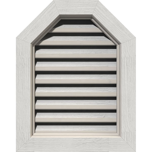 Ekena Millwork Octagonal Top Gable Vent Western Red Cedar Gable Vent w/Brick Mould Face Frame, 24"W x 28"H - GVWOT24X2800RFPWR