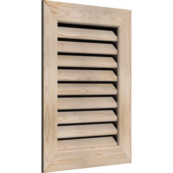 Ekena Millwork Vertical Gable Vent Unfinished, Functional, Pine Gable Vent w/ 1" x 4" Flat Trim Frame, 28"W x 20"H - GVWVE28X2001SFUPI