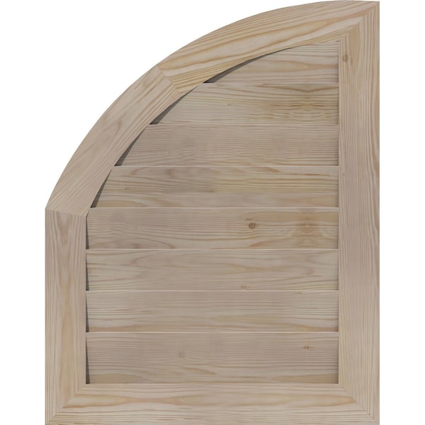 Ekena Millwork Quarter Round Top Right Non-Functional, Pine Gable Vent w/ Decorative Face Frame, 09"W x 16"H - GVWQR09X1602SDUPI