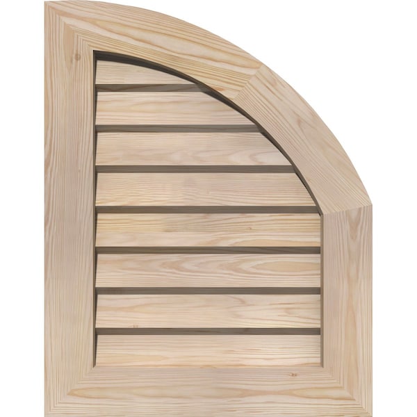 Ekena Millwork Quarter Round Top Right Non-Functional, Pine Gable Vent w/ Decorative Face Frame, 09"W x 16"H - GVWQR09X1602SDUPI