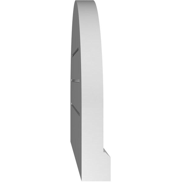 Ekena Millwork Round Top Surface Mount PVC Gable Vent: Functional, w/ 2"W x 2"P Brickmould Sill Frame, 18"W x 14"H - GVPRT18X1403SF