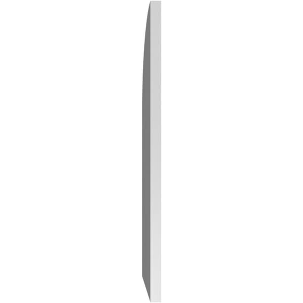 Ekena Millwork Quarter Round Top Right Surface Mount PVC Gable Vent w/ 2"W x 1-1/2"P Brickmould Frame, 14"W x 42"H - GVPQR14X4202SN