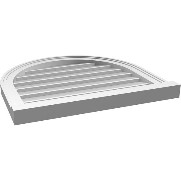 Ekena Millwork Round Top Surface Mount PVC Gable Vent w/ 2"W x 2"P Brickmould Sill Frame, 24"W x 22"H - GVPRT24X2203SN