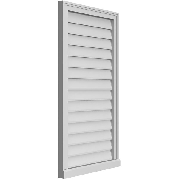Ekena Millwork Vertical Surface Mount PVC Gable Vent w/ 2"W x 2"H , Brickmould Sill Frame, 22"W x 42"H - GVPVE22X4203SN