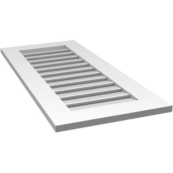 Ekena Millwork Vertical Surface Mount PVC Gable Vent: Functional, w/ 3-1/2"W x 1"P Standard Frame, 18"W x 40"H - GVPVE18X4001SF