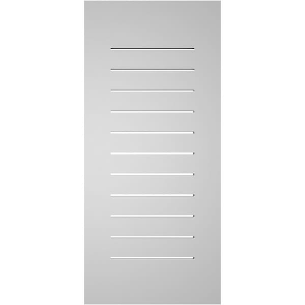 Ekena Millwork Vertical Surface Mount PVC Gable Vent: Functional, w/ 3-1/2"W x 1"P Standard Frame, 18"W x 40"H - GVPVE18X4001SF