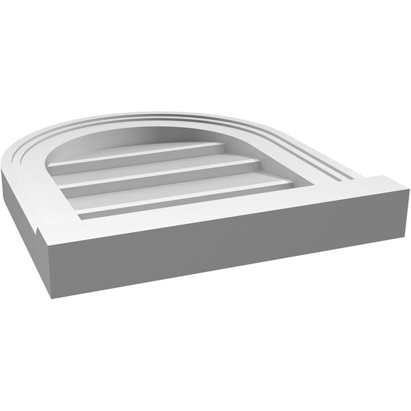 Ekena Millwork Round Top Surface Mount PVC Gable Vent w/ 2"W x 2"P Brickmould Sill Frame, 14"W x 16"H - GVPRT14X1603SN