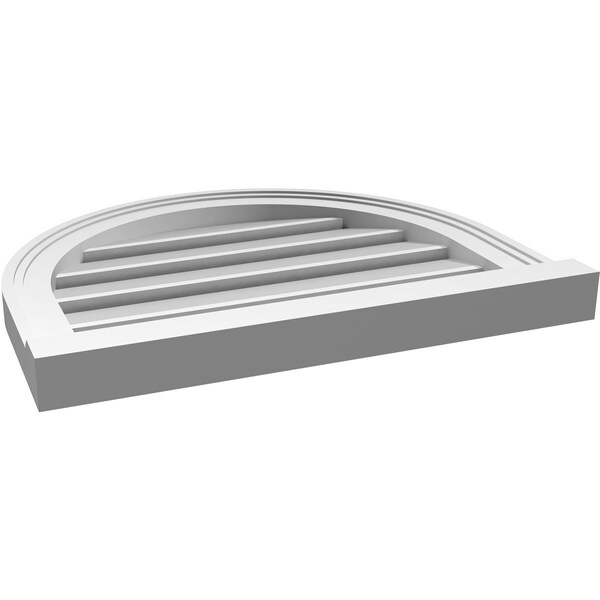 Ekena Millwork Round Top Surface Mount PVC Gable Vent: Functional, w/ 2"W x 2"P Brickmould Sill Frame, 22"W x 18"H - GVPRT22X1803SF