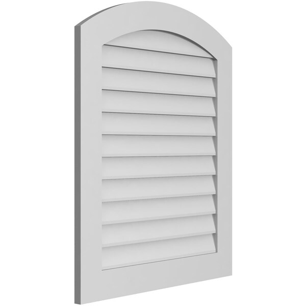 Ekena Millwork Arch Top Surface Mount PVC Gable Vent: Functional, w/ 3-1/2"W x 1"P Standard Frame, 30"W x 36"H - GVPAR30X3601SF