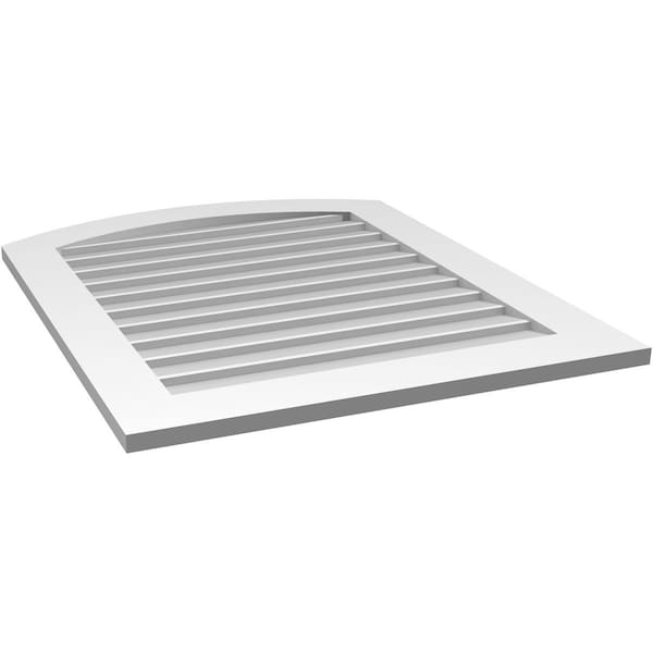 Ekena Millwork Arch Top Surface Mount PVC Gable Vent: Functional, w/ 3-1/2"W x 1"P Standard Frame, 30"W x 36"H - GVPAR30X3601SF