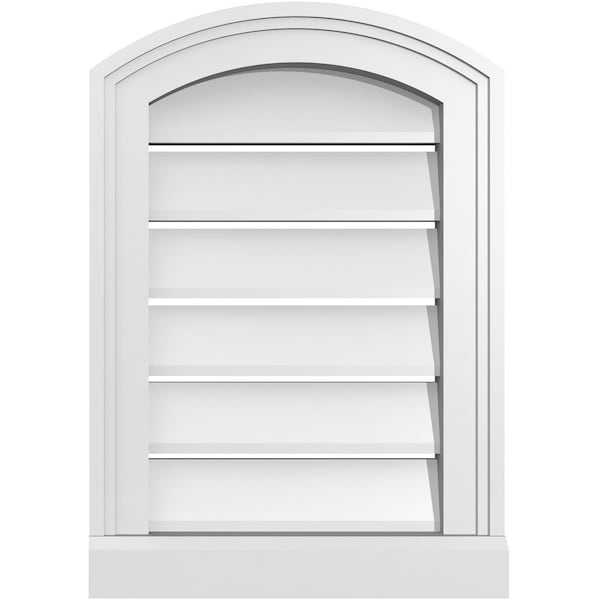 Ekena Millwork Arch Top Surface Mount PVC Gable Vent w/ 2"W x 2"P Brickmould Sill Frame, 14"W x 18"H - GVPAR14X1803SN