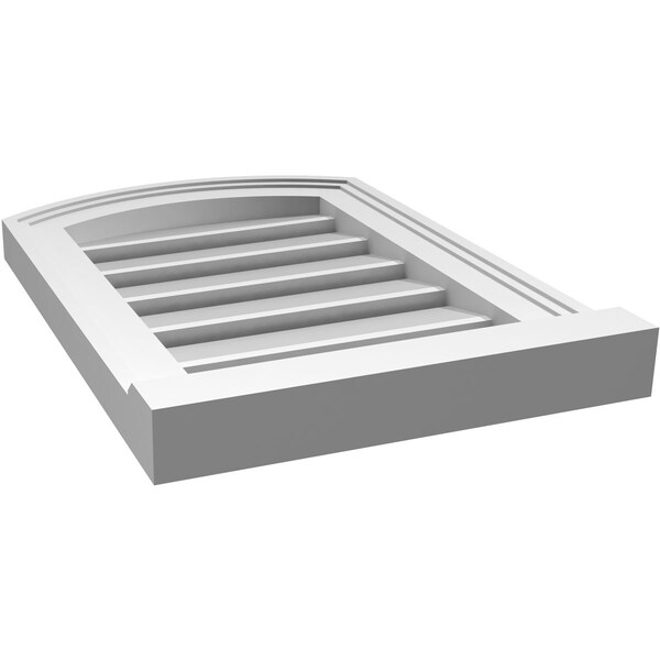 Ekena Millwork Arch Top Surface Mount PVC Gable Vent w/ 2"W x 2"P Brickmould Sill Frame, 14"W x 18"H - GVPAR14X1803SN