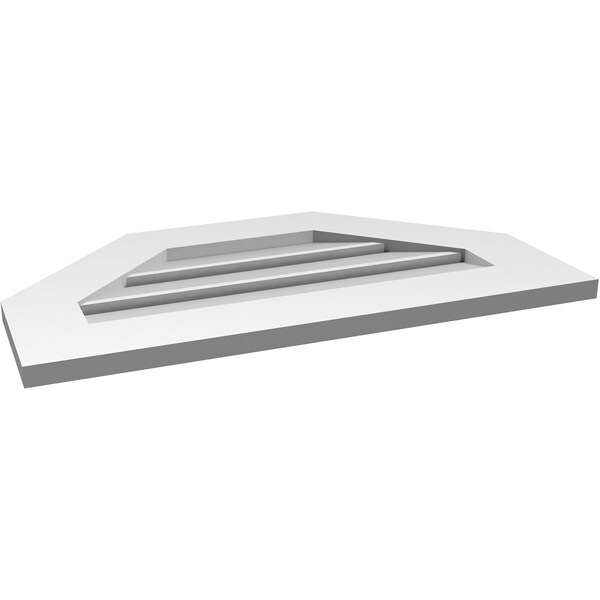 Ekena Millwork Octagonal Top Surface Mount PVC Gable Vent: Functional, w/ 3-1/2"W x 1"P Standard Frame, 28"W x 16"H - GVPOT28X1601SF