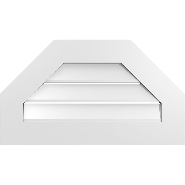 Ekena Millwork Octagonal Top Surface Mount PVC Gable Vent: Functional, w/ 3-1/2"W x 1"P Standard Frame, 28"W x 16"H - GVPOT28X1601SF