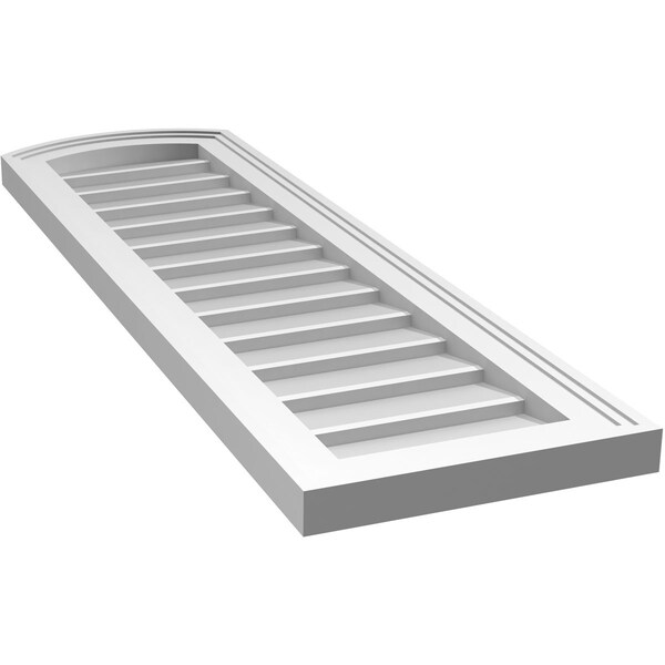 Ekena Millwork Arch Top Surface Mount PVC Gable Vent: Functional, w/ 2"W x 1-1/2"P Brickmould Frame, 12"W x 40"H - GVPAR12X4002SF