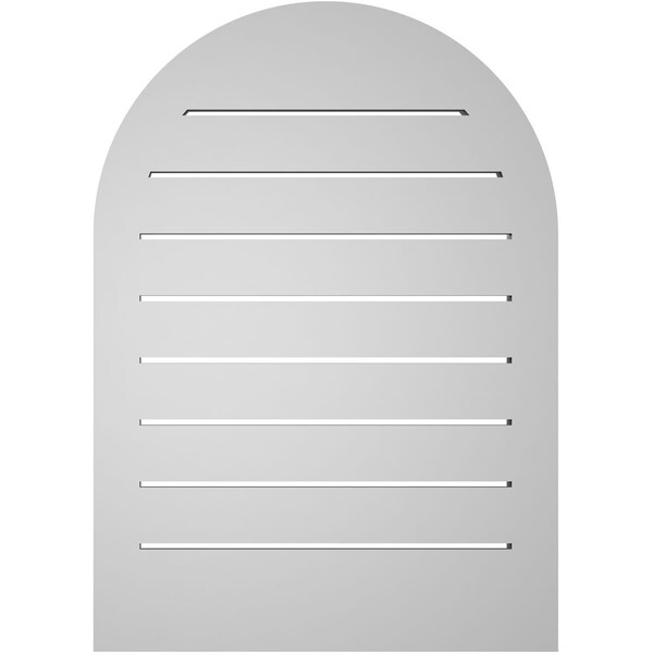 Ekena Millwork Round Top Surface Mount PVC Gable Vent: Functional, w/ 2"W x 1-1/2"P Brickmould Frame, 20"W x 28"H - GVPRT20X2802SF