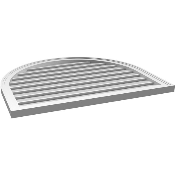 Ekena Millwork Round Top Surface Mount PVC Gable Vent: Functional, w/ 2"W x 1-1/2"P Brickmould Frame, 36"W x 30"H - GVPRT36X3002SF