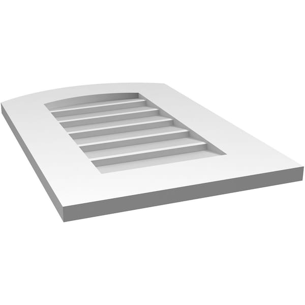 Ekena Millwork Arch Top Surface Mount PVC Gable Vent: Functional, w/ 3-1/2"W x 1"P Standard Frame, 16"W x 24"H - GVPAR16X2401SF