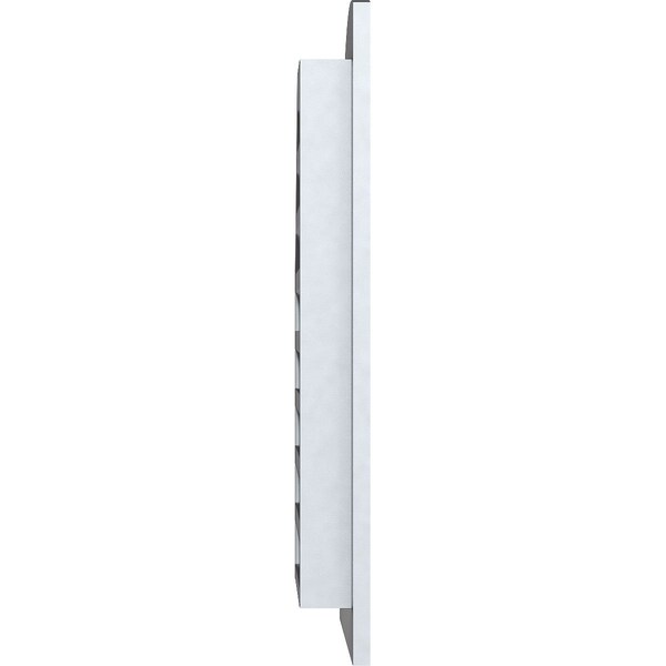 Ekena Millwork Quarter Round Top Right Functional, PVC Gable Vent w/ 1" x 4" Flat Trim Frame, 10"W x 30"H - GVPQR10X3001FUN