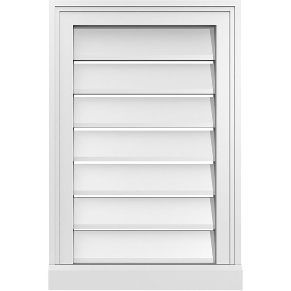 Ekena Millwork Vertical Surface Mount PVC Gable Vent: Functional, w/ 2"W x 2"P Brickmould Sill Frame, 16"W x 24"H - GVPVE16X2403SF