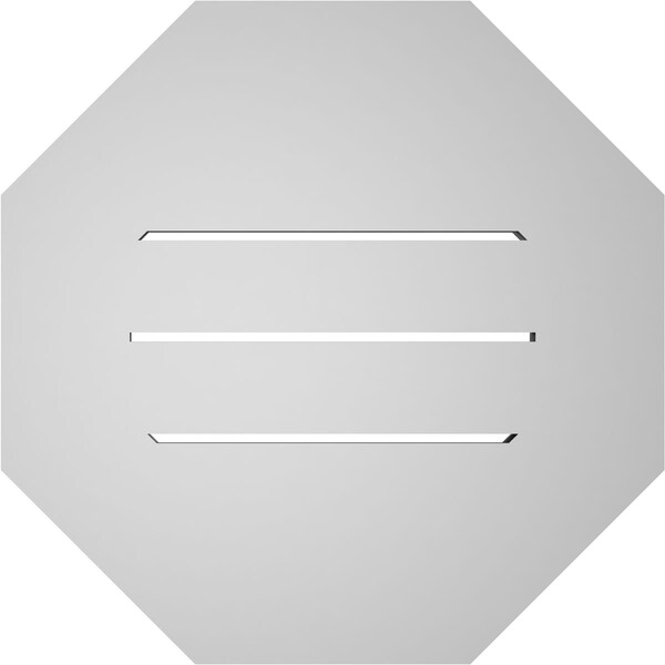 Ekena Millwork Octagonal Surface Mount PVC Gable Vent: Functional, w/ 3-1/2"W x 1"P Standard Frame, 18"W x 18"H - GVPOC18X1801SF