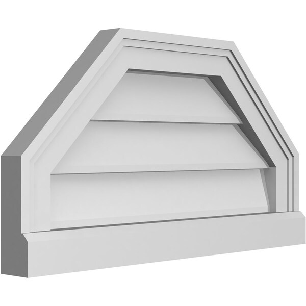 Ekena Millwork Octagonal Top Surface Mount PVC Gable Vent w/ 2"W x 2"P Brickmould Sill Frame, 22"W x 12"H - GVPOT22X1203SN