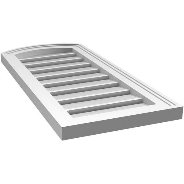 Ekena Millwork Arch Top Surface Mount PVC Gable Vent: Non-Functional, w/2"W x 1-1/2"P Brickmould Frame, 14"W x 28"H - GVPAR14X2802SN
