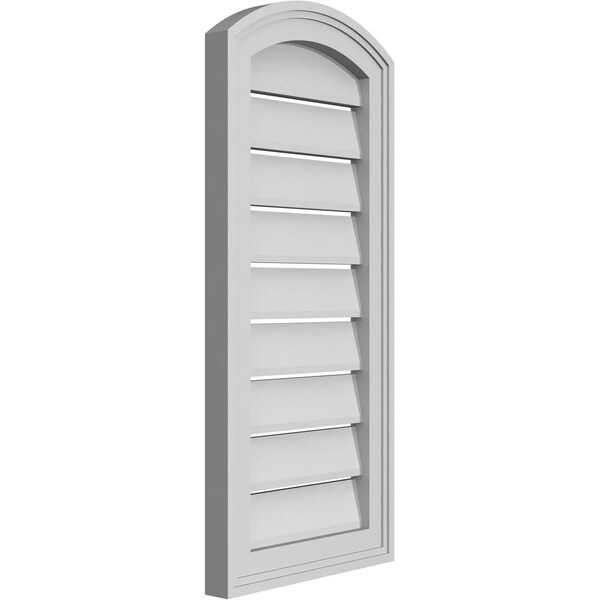 Ekena Millwork Arch Top Surface Mount PVC Gable Vent: Non-Functional, w/2"W x 1-1/2"P Brickmould Frame, 14"W x 28"H - GVPAR14X2802SN
