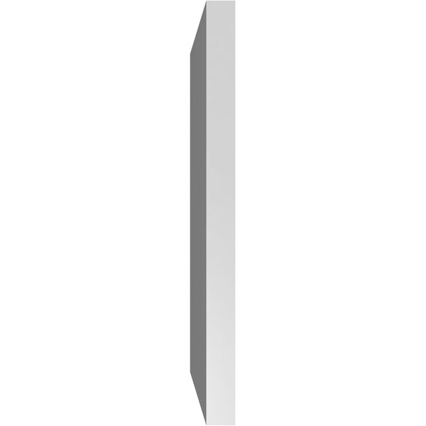 Ekena Millwork Vertical Surface Mount PVC Gable Vnt: Non-Functional, w/2"W x 1-1/2"H, Brickmould Frame, 12"W x 22"H - GVPVE12X2202SN