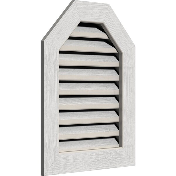 Ekena Millwork Octagonal Top Gable Vent Western Red Cedar Gable Vent w/1" x 4" Flat Trim Frame, 36"W x 16"H - GVWOT36X1601RFPWR