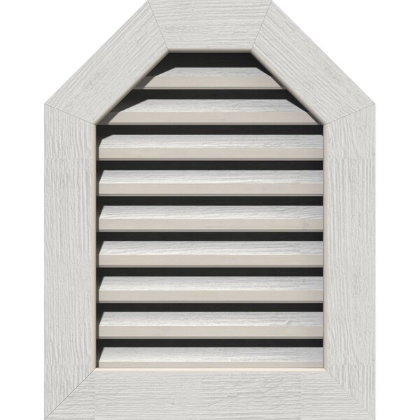Ekena Millwork Octagonal Top Gable Vent Western Red Cedar Gable Vent w/1" x 4" Flat Trim Frame, 36"W x 16"H - GVWOT36X1601RFPWR