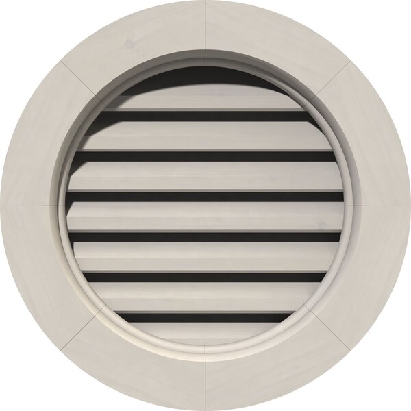 Ekena Millwork Round Gable Vent, Functional, Western Red Cedar Gable Vent w/ Brick Mould Face Frame, 20"W x 20"H - GVWRO20X2000SFPWR