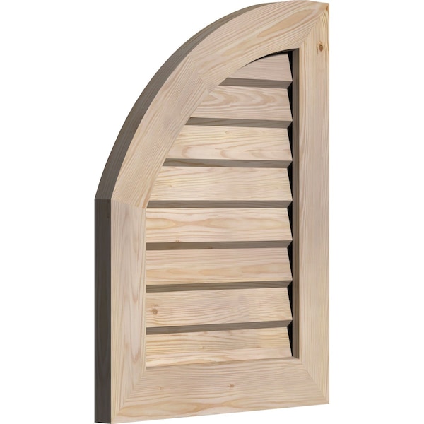 Ekena Millwork Quarter Round Top Left Non-Functional, Pine Gable Vent w/ Decorative Face Frame, 09"W x 18"H - GVWQL09X1802SDUPI
