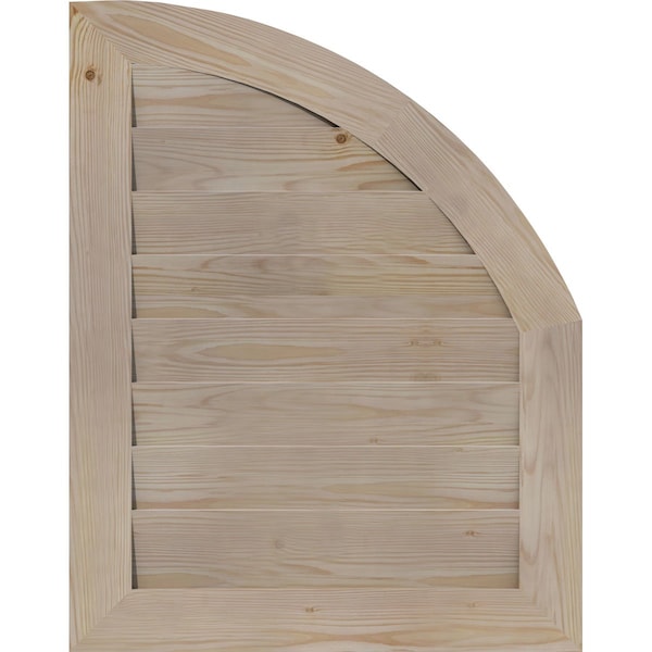Ekena Millwork Quarter Round Top Left Non-Functional, Pine Gable Vent w/ Decorative Face Frame, 12"W x 20"H - GVWQL12X2002SDUPI