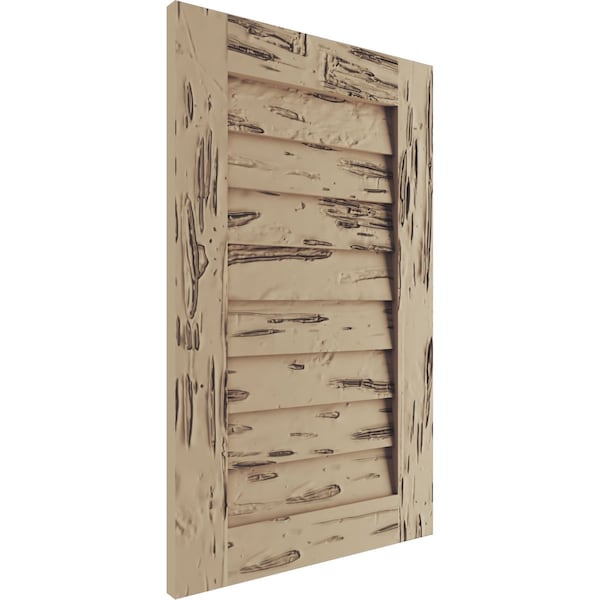Ekena Millwork Timberthane Pecky Cypress Vertical Faux Wood Non-Functional Gable Vent, Primed Tan, 12"W x 30"H - GVURVE12X30DPCPR