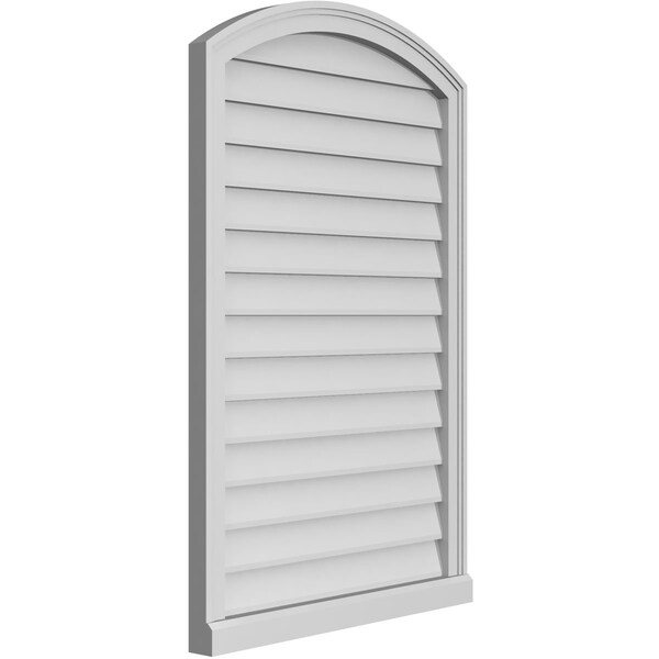 Ekena Millwork Arch Top Surface Mount PVC Gable Vent: Functional, w/ 2"W x 2"P Brickmould Sill Frame, 28"W x 42"H - GVPAR28X4203SF
