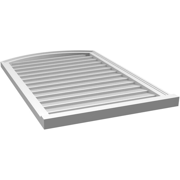 Ekena Millwork Arch Top Surface Mount PVC Gable Vent: Functional, w/ 2"W x 2"P Brickmould Sill Frame, 28"W x 42"H - GVPAR28X4203SF