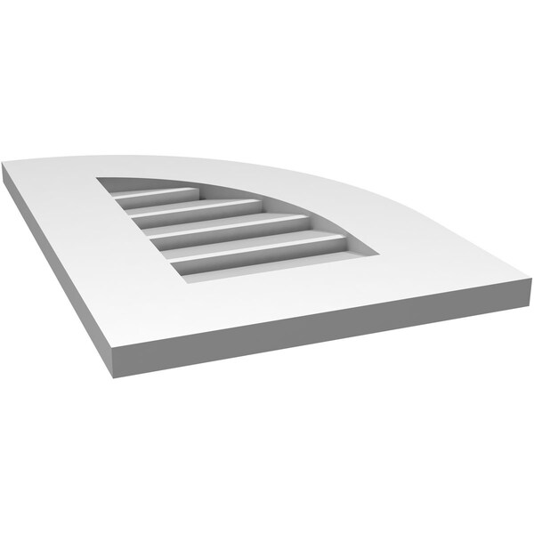 Ekena Millwork Quarter Round Top Right Surface Mount PVC Gable Vent w/ 3-1/2"W x 1"P Standard Frame, 14"W x 20"H - GVPQR14X2001SF