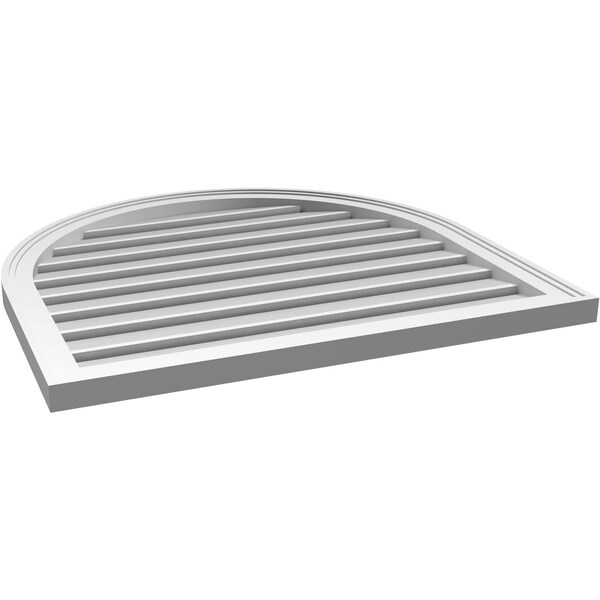 Ekena Millwork Round Top Surface Mount PVC Gable Vent: Functional, w/ 2"W x 1-1/2"P Brickmould Frame, 32"W x 30"H - GVPRT32X3002SF
