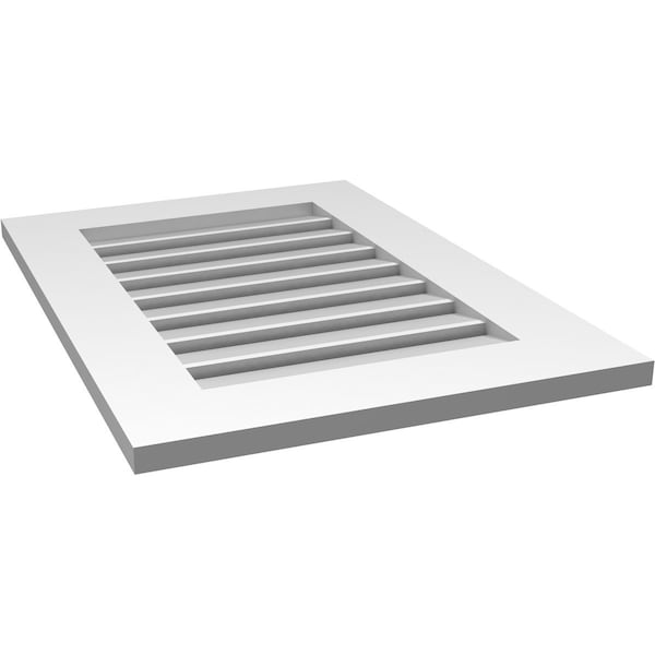 Ekena Millwork Vertical Surface Mount PVC Gable Vent: Functional, w/ 3-1/2"W x 1"P Standard Frame, 20"W x 28"H - GVPVE20X2801SF