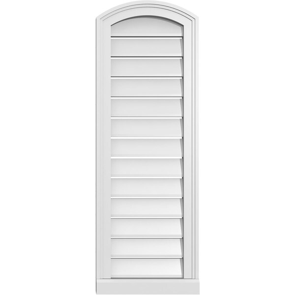 Ekena Millwork Arch Top Surface Mount PVC Gable Vent w/ 2"W x 2"P Brickmould Sill Frame, 14"W x 38"H - GVPAR14X3803SN