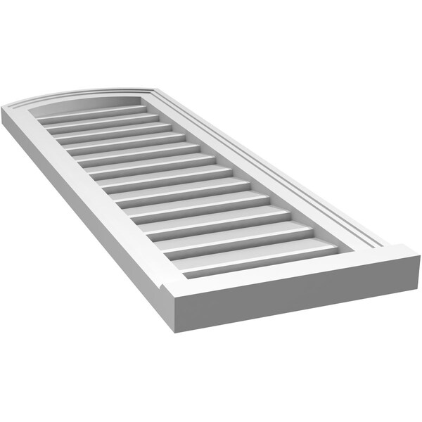 Ekena Millwork Arch Top Surface Mount PVC Gable Vent w/ 2"W x 2"P Brickmould Sill Frame, 14"W x 38"H - GVPAR14X3803SN