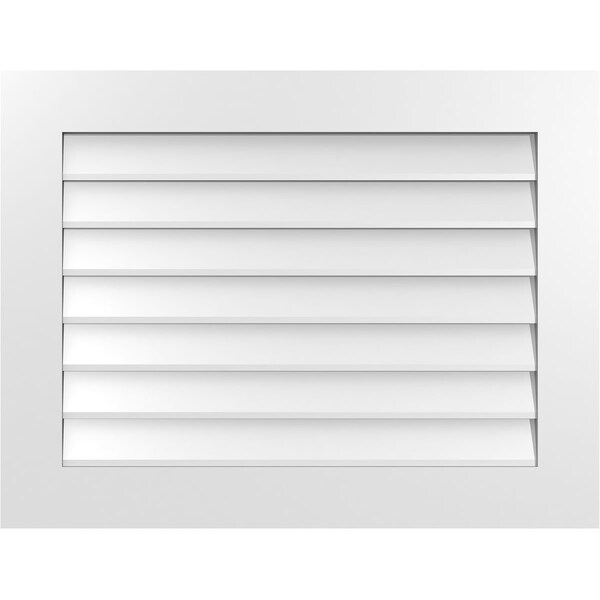 Ekena Millwork Vertical Surface Mount PVC Gable Vent: Non-Functional, w/3-1/2"W x 1"H, Standard Frame, 34"W x 26"H - GVPVE34X2601SN