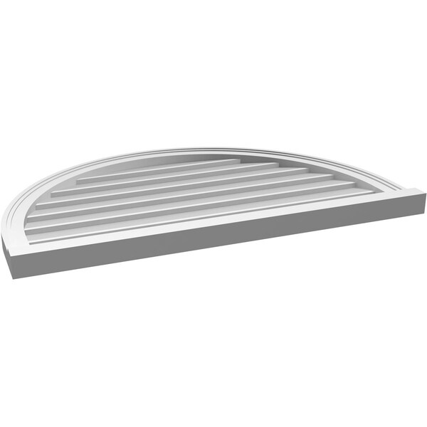 Ekena Millwork Round Top Surface Mount PVC Gable Vent w/ 2"W x 2"P Brickmould Sill Frame, 38"W x 24"H - GVPRT38X2403SN